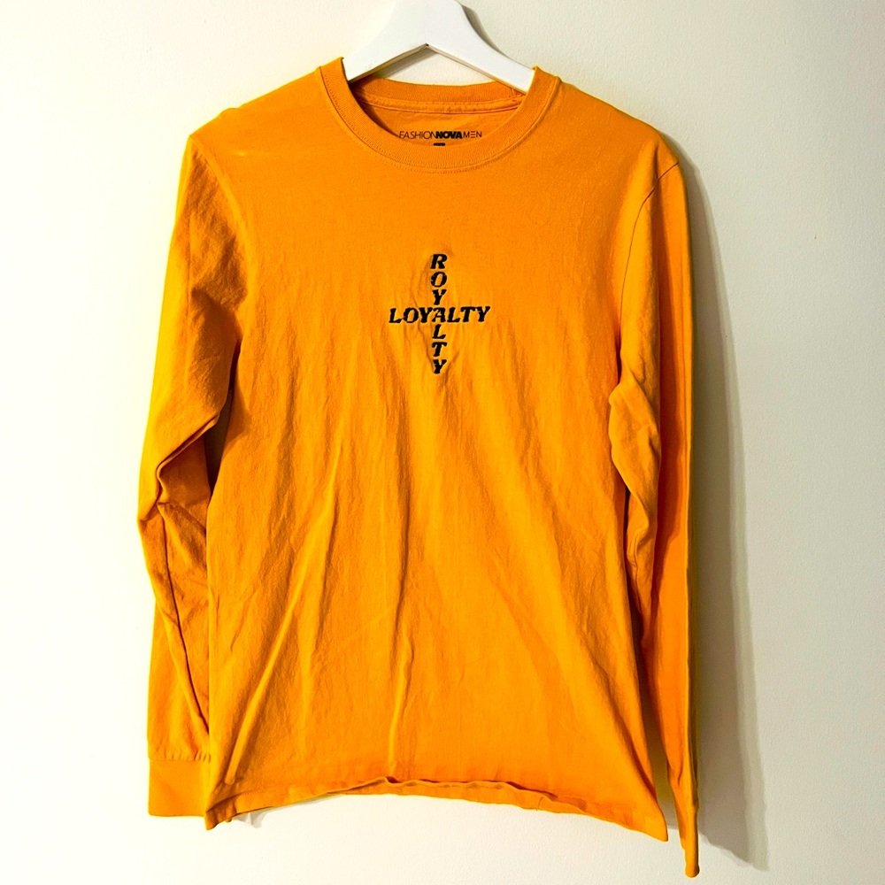 Yellow Long Sleeve Fashion Shirt by Fashion Nova Men Small Size